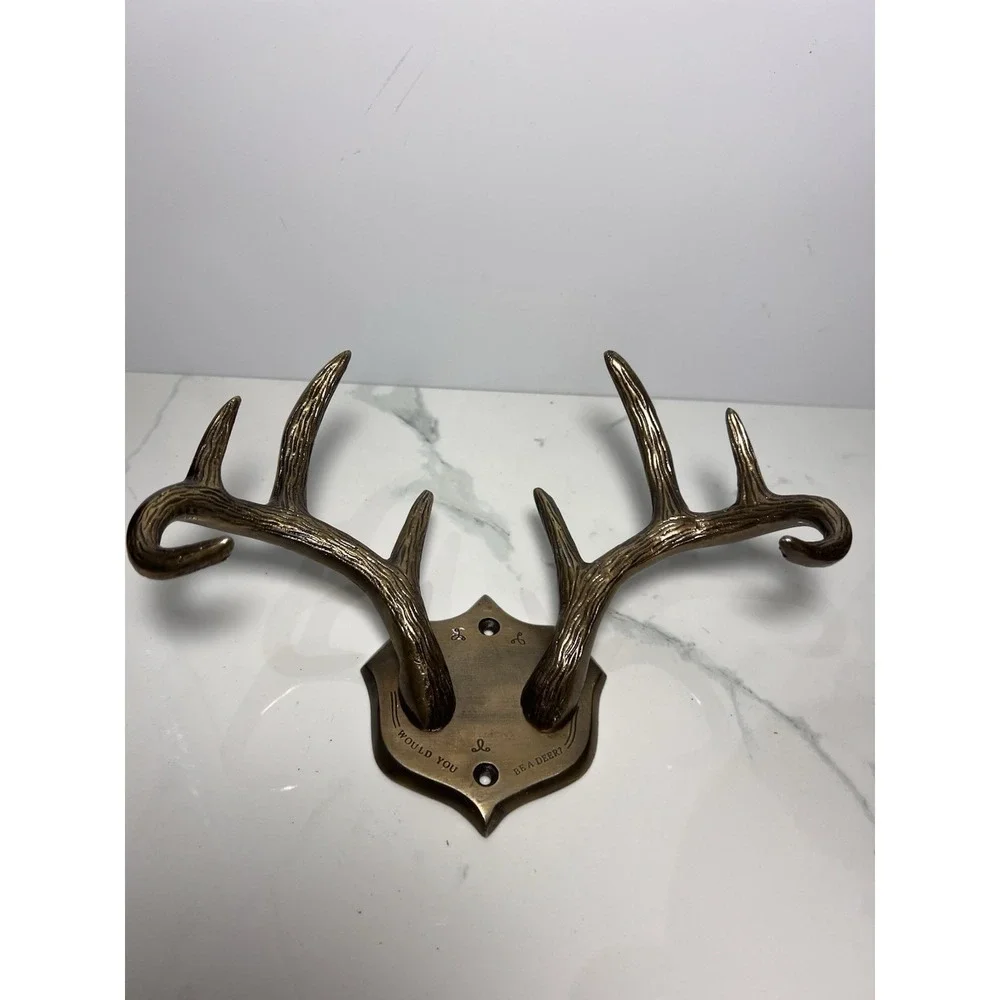 VTG Antlers Hook Rack Bronze Finish Airen Grove Anthropology Wall Decor